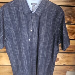 Van Heusen Dark Blue Striped Short Sleeve Shirt